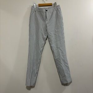 Cabi white plaid check straight leg trousers